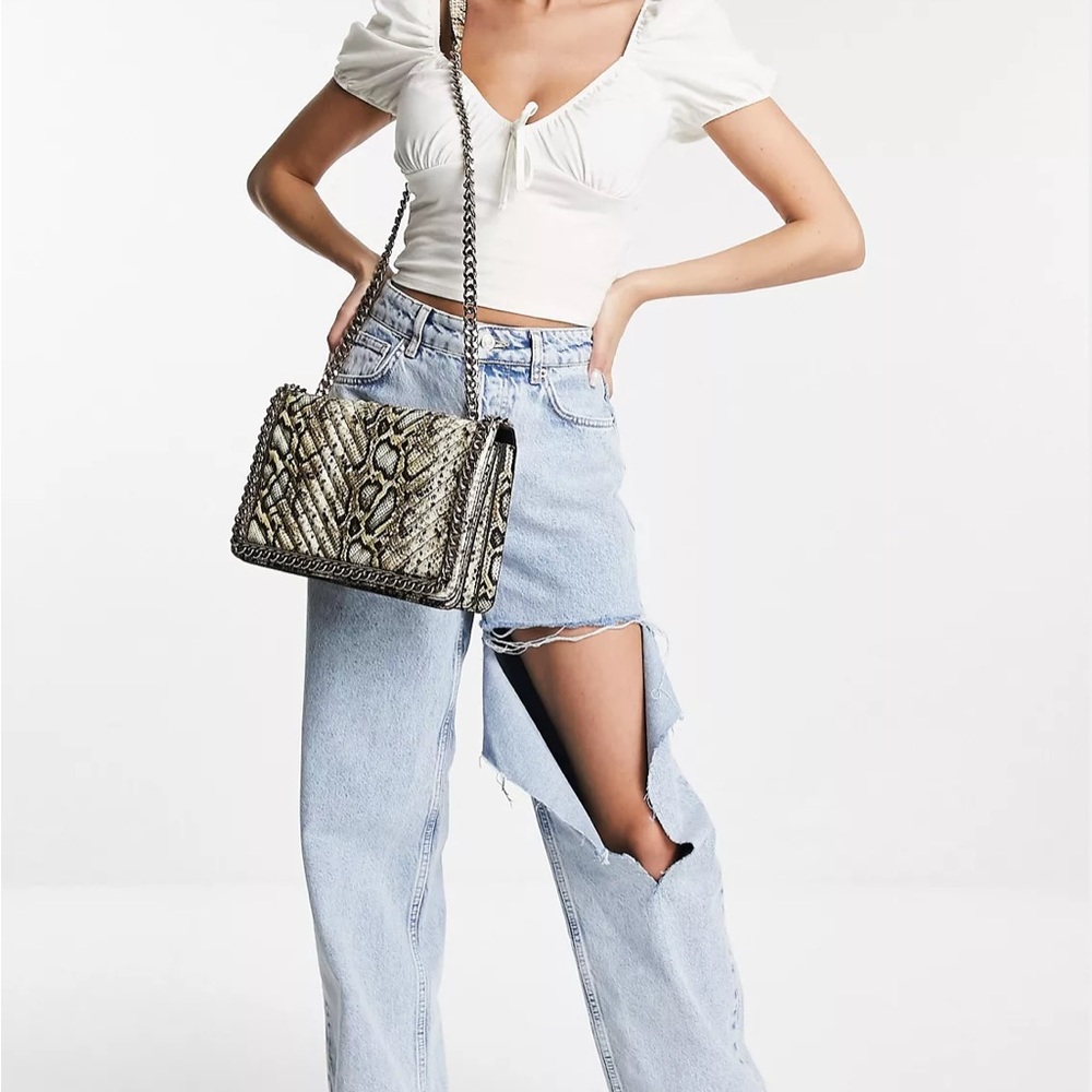 Aldo Greenwald Snake Print Chain Crossbody Bag✨